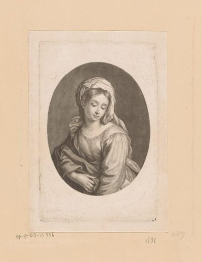 Veiled woman, looking down