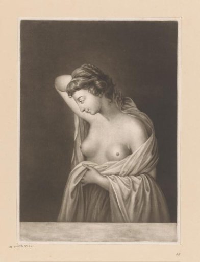 Woman with a robe and bare breast