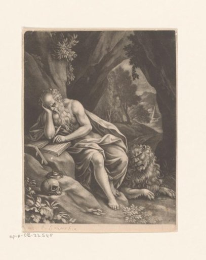 Saint Jerome in the wilderness, writing