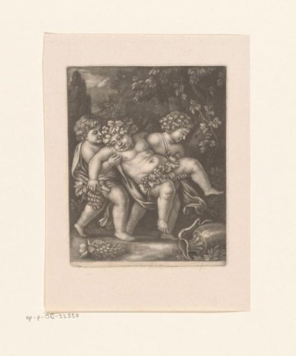 Bacchus as a child lifted by two boys