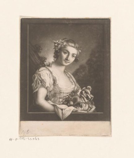 Young smiling woman with peaches