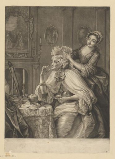Old Woman at Her Toilet with a Maid