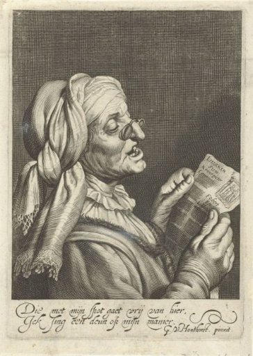 Old woman singing