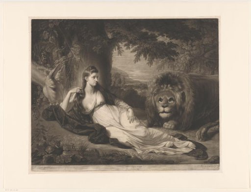 Portrait of Mary Lawrence with a Lion in a Landscape