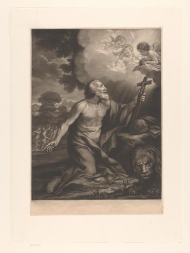 Saint Jerome at a Crucifix, Book and Skull