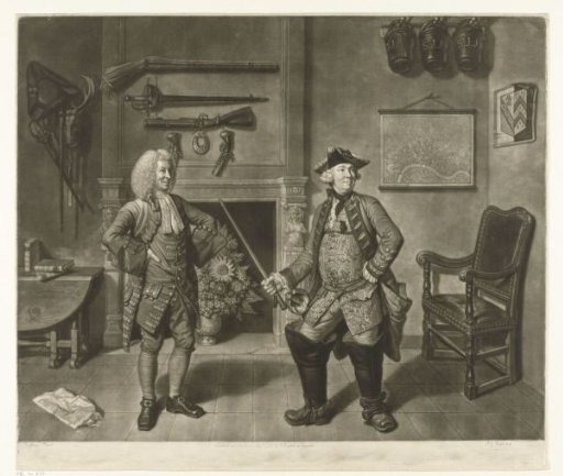 Interior with two men with weapons