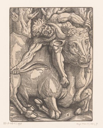 Hercules wrestles with Achelous