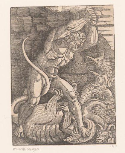 Hercules kills the Hydra of Lerna