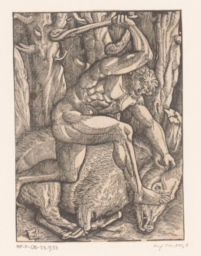 Hercules captures the boar of Erymanthus