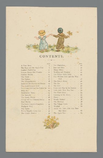 Two Children Holding Hands in a Flower Field