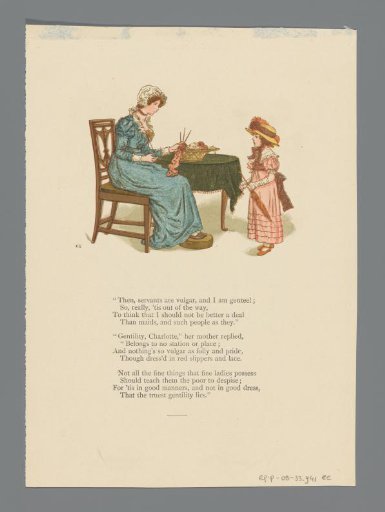 Girl with a knitting woman