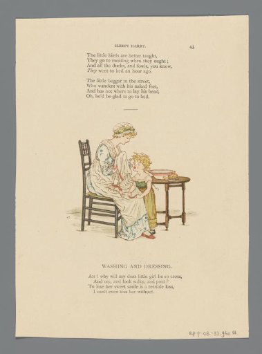 Woman washing a child