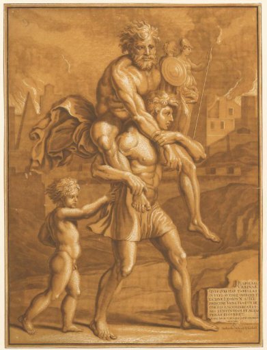 Aeneas Flees with His Family from Troy