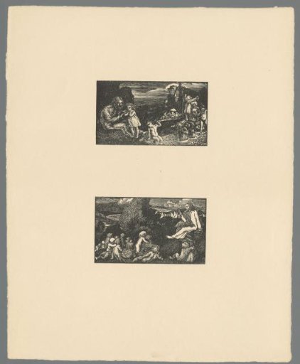 Bathing children and a landscape with children