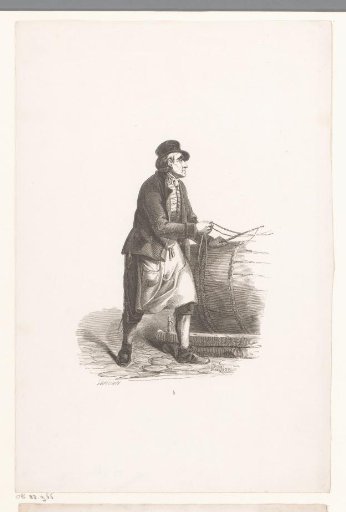 Man with reins by a barrel