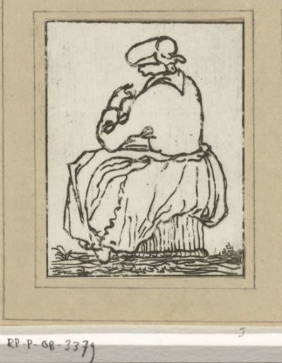 Seated peasant woman, seen from the back