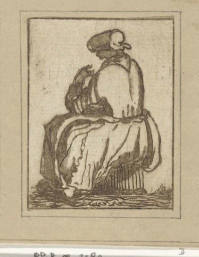 Seated peasant woman, seen from the back