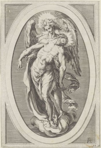 Angel supporting the body of Christ