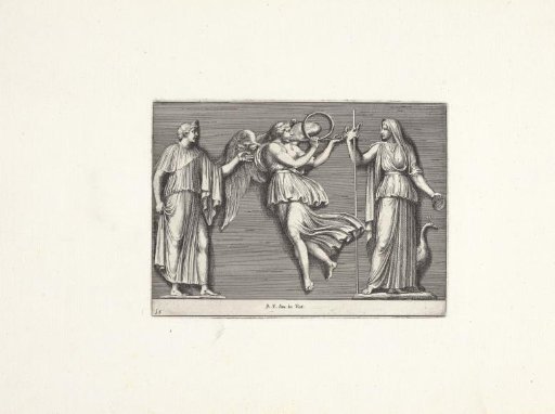Two Female Figures and an Angel