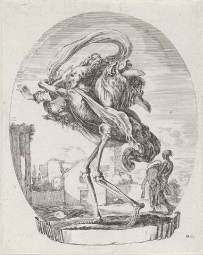 Death with a woman over his shoulder