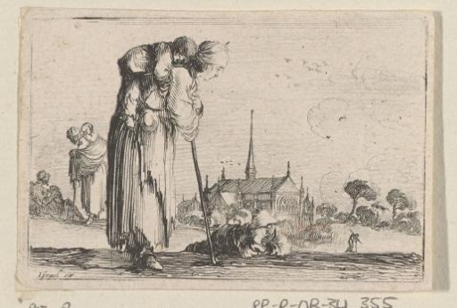 Woman with a child on her back