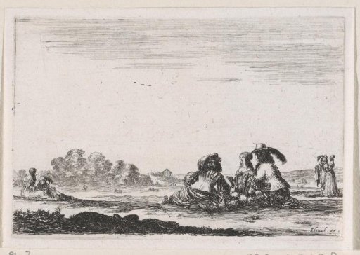 Conversation between two men and a woman in an open field