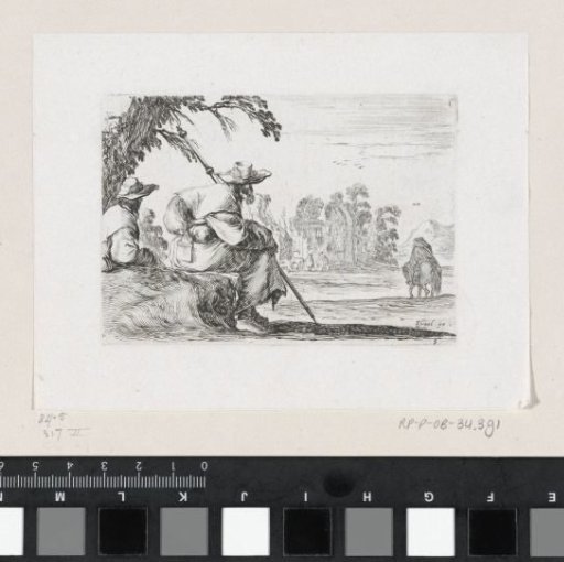 Resting pilgrims at a ruin