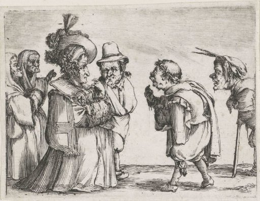 Meeting between little people (caricatures)