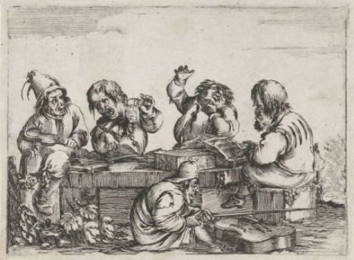 Music-making little people (caricatures)