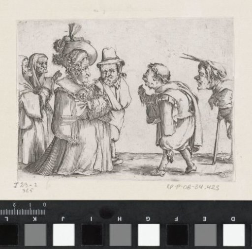 Meeting between little people (caricatures)