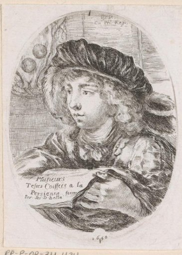 Title page print with a young man with a cap