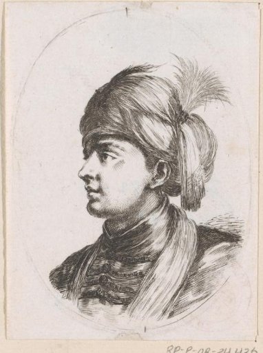 Young Turkish man with a turban with a plume