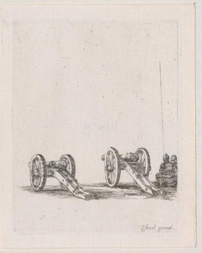 Two soldiers near two cannons
