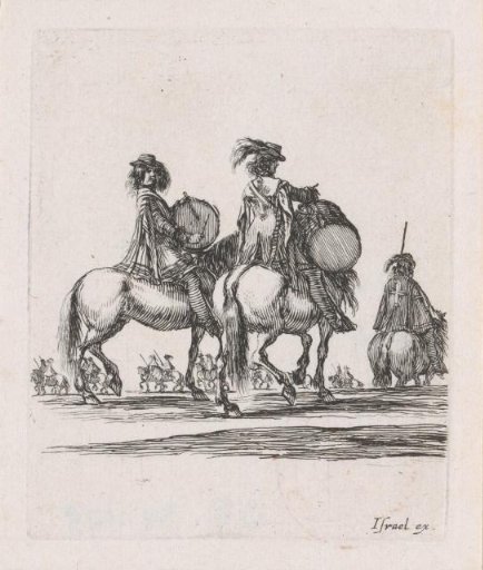 Two drummers on horseback