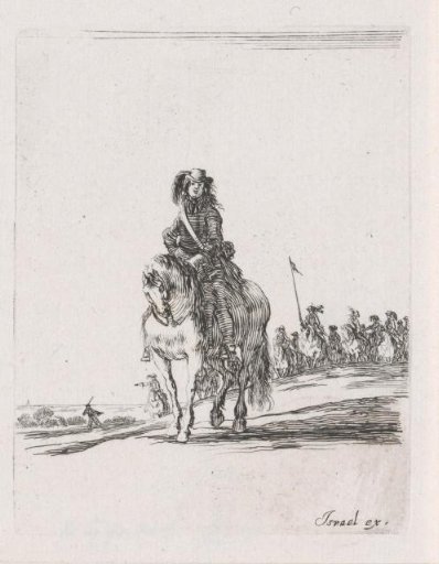 Rider on horseback going ahead of the troops