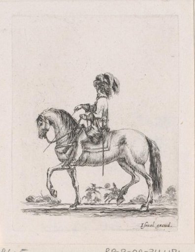 Rider on horseback seen from the side