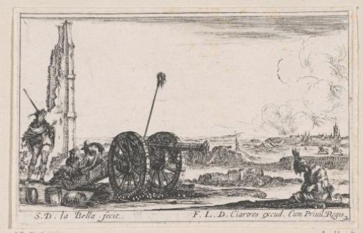 Soldiers by a cannon