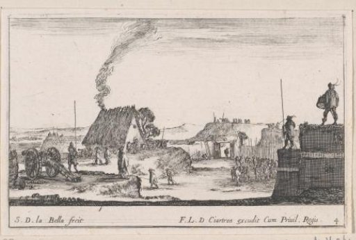 Soldiers at a parapet