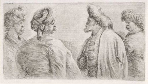 Four Turkish men with moustaches and turbans
