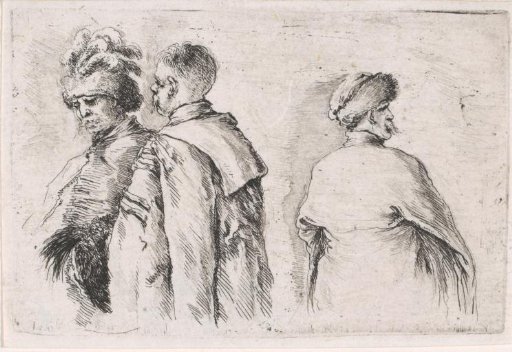 Three Hungarian men with moustaches, two seen from the back