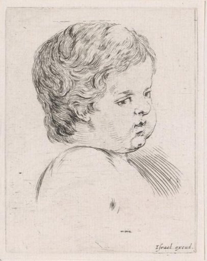 Head of a child to the right