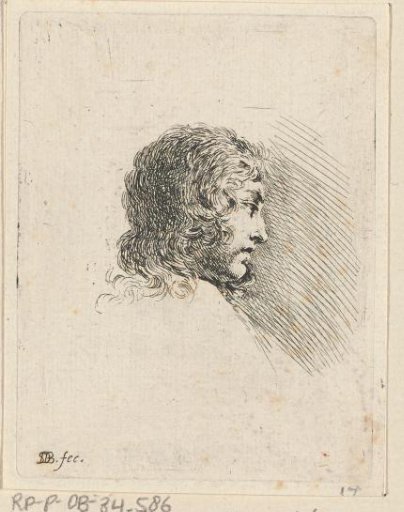 Head of a young man, in profile to the right