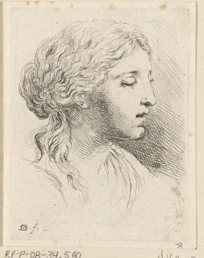 Head of a woman with closed eyes