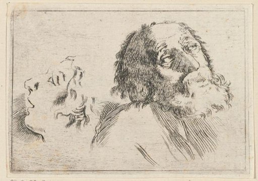 Head of Saint Peter and the face of a woman in profile to the left