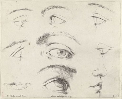 Three ears, a mouth and a profile of nose and mouth