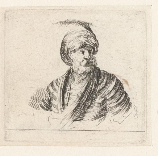 *Buste van een oude man met baard en tulband met pluim* -> Bust of an old man with beard and turban with plume (Duplicate of 13)
