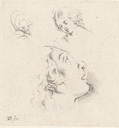 *Twee hoofden van vrouwen en het hoofd van een soldaat* -> Two heads of women and the head of a soldier