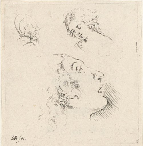 *Twee hoofden van vrouwen en het hoofd van een soldaat* -> Two heads of women and the head of a soldier (Duplicate of 15)