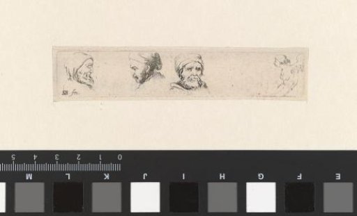 *Drie hoofden van oude mannen en een gevleugelde vrouw ten halven lijve* -> Three heads of old men and a winged woman half-length