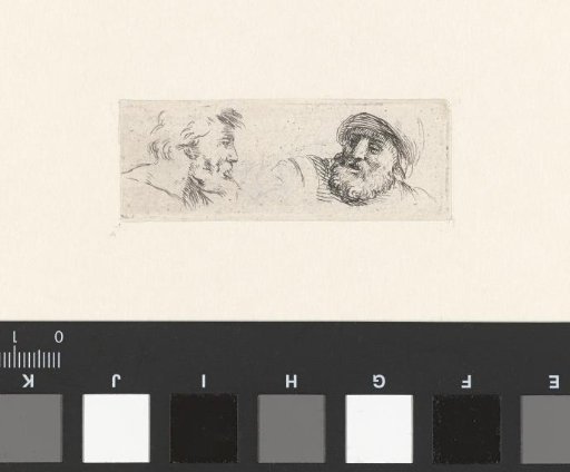 *Hoofden van een oude man met een baard en van een soldaat met een baard* -> Heads of an old man with a beard and of a soldier with a beard